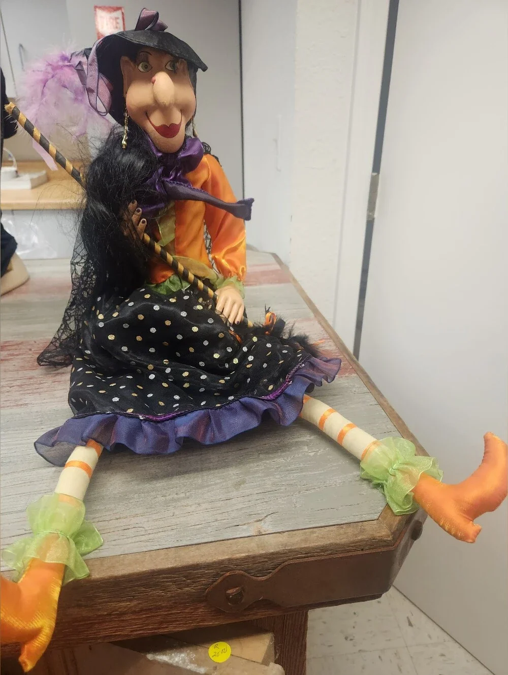 Halloween Gothic Wicked Ugly Witch Shelf Sitter Doll